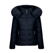 Puffer Jacket Womens Clearance Women's Winter Cotton Jacket with Hood, Waist, and Plush To Overcome Outer Coat